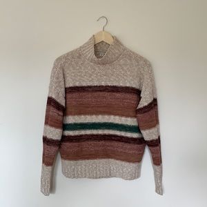 MELROSE AND MARKET Striped Mock Neck Sweater
